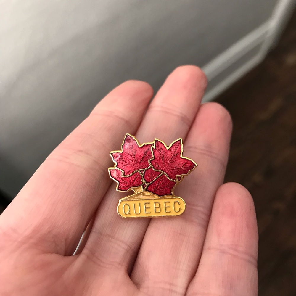 Quebec maple leaves pin